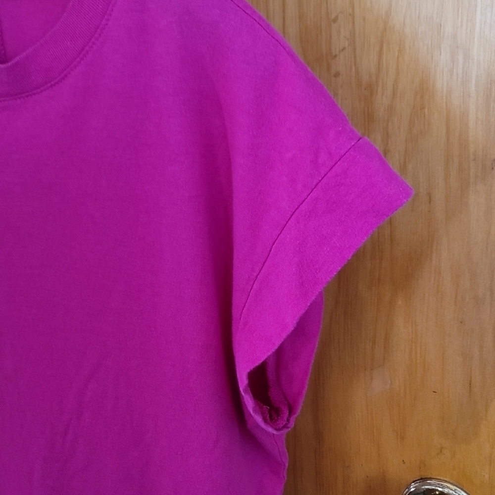Pink Boxy Cap Sleeve Muscle Tee - Picture 4 of 7